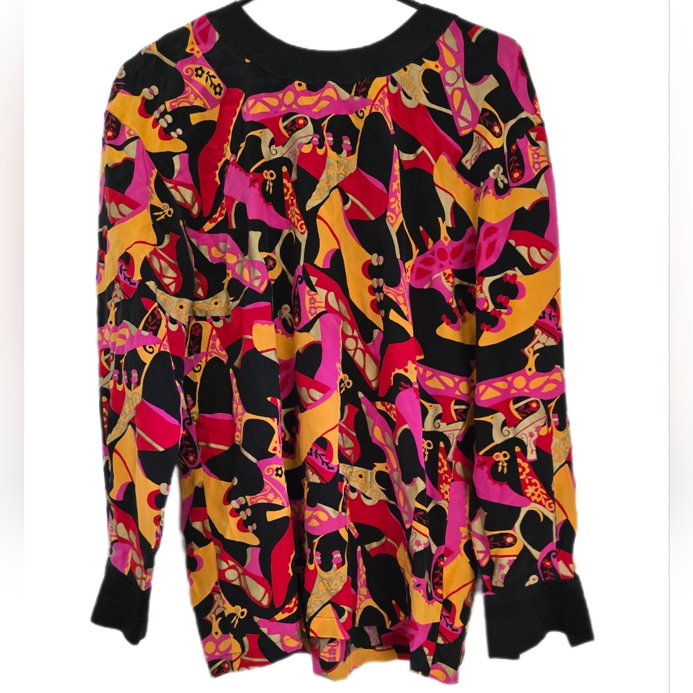 Escada by Margaretha Ley 100% silk blouse 34 vintage